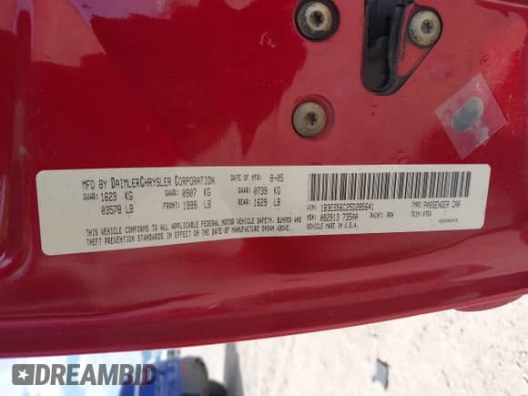 2005 Dodge Neon SXT z VIN 1B3ES56C25D285641, wystawiony jako IAAI lot #42811944 z przebiegiem 160 883 mil mil oraz . Historia ofert i sprzedaży dostępna na DreamBid. Obrazek 9.