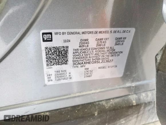 ✅ 2025 Chevrolet Equinox FWD LT • VIN: 3GNAXHEG9SL213627 • Lot: 68327225. Wystawiony na Copart z przebiegiem 16 836 mil. Bezpłatny archiwum sprzedaży aukcyjnych z USA i szczegółowy raport historii pojazdu na DreamBid. Zdjęcie 13.