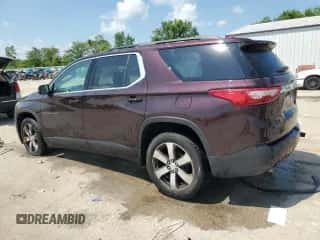 2019 Chevrolet Traverse LT z VIN 1GNERHKW5KJ147043, wystawiony jako Copart lot #62387495 z przebiegiem 111 427 mil mil oraz Szkoda całkowita • Salvage title. Historia ofert i sprzedaży dostępna na DreamBid. Obrazek 2.