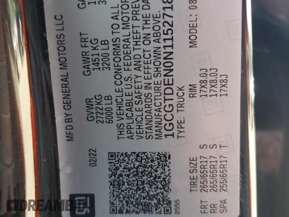 ✅ 2022 Chevrolet Colorado 4WD Z71 • VIN: 1GCGTDEN0N1152718 • Lot: 70764085. Wystawiony na Copart z przebiegiem 40 302 mil. Bezpłatny archiwum sprzedaży aukcyjnych z USA i szczegółowy raport historii pojazdu na DreamBid. Zdjęcie 12.