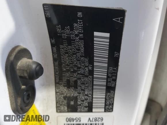 ✅ 2011 Toyota Sienna LE • VIN: 5TDJK3DC8BS025958 • Lot: 84597715. Wystawiony na Copart z przebiegiem 194 460 mil. Bezpłatny archiwum sprzedaży aukcyjnych z USA i szczegółowy raport historii pojazdu na DreamBid. Zdjęcie 13.