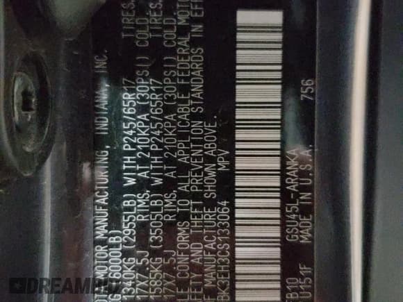 ✅ 2012 Toyota Highlander SE • VIN: 5TDBK3EH3CS133064 • Lot: 86669165. Listed on Copart with 203,801 mi. Free auction sales archive from the USA and detailed vehicle history report at DreamBid. Image 13.