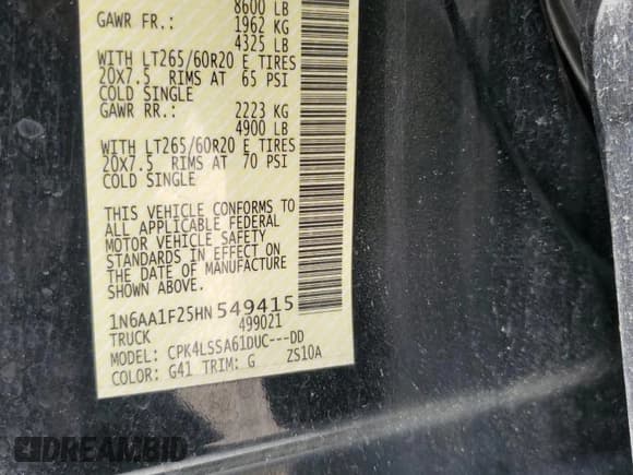 ✅ 2017 Nissan Titan SV • VIN: 1N6AA1F25HN549415 • Лот: 64027474. Опубликован ранее на Copart с пробегом 186 736 миль. Бесплатный доступ к архиву аукционных продаж из США и подробный отчёт об истории автомобиля на DreamBid. Изображение 13.