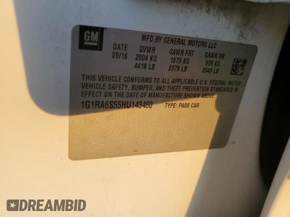 ✅ 2017 Chevrolet Volt LT • VIN: 1G1RA6S55HU143460 • Lot: 73859074. Wystawiony na Copart z przebiegiem Nie podano. Bezpłatny archiwum sprzedaży aukcyjnych z USA i szczegółowy raport historii pojazdu na DreamBid. Zdjęcie 13.