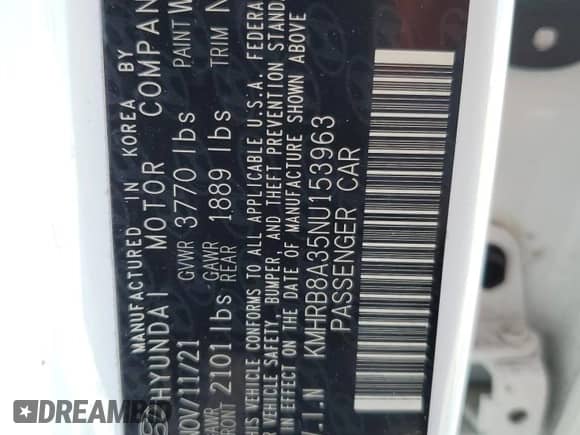 ✅ 2022 Hyundai Venue SE • VIN: KMHRB8A35NU153963 • Лот: 80331944. Размещён на Copart с пробегом 29 146 миль миль. Получите бесплатный доступ к архиву аукционных продаж из США и посмотрите подробный отчёт об истории автомобиля на DreamBid. Изображение 12.