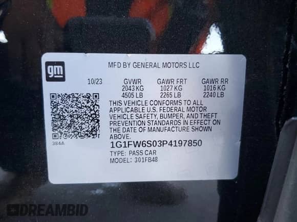 2023 Chevrolet Bolt EV 1LT с VIN 1G1FW6S03P4197850, выставлен на аукционе Copart как лот 82359765 с пробегом 28 345 миль миль и Списание • Salvage title. История ставок и продаж доступна на DreamBid. Изображение 12.