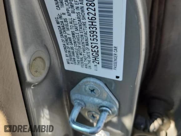 ✅ 2003 Honda Civic LX • VIN: 2HGES15593H622804 • Lot: 66385935. Wystawiony na Copart z przebiegiem 182 145 mil. Bezpłatny archiwum sprzedaży aukcyjnych z USA i szczegółowy raport historii pojazdu na DreamBid. Zdjęcie 12.