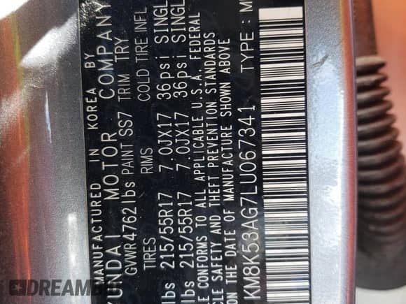 2020 Hyundai Kona Ultimate z VIN KM8K53AG7LU067341, wystawiony jako Copart lot #57631305 z przebiegiem 49 461 mil mil oraz Szkoda całkowita • Salvage title. Historia ofert i sprzedaży dostępna na DreamBid. Obrazek 13.