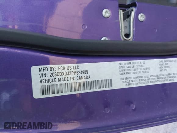 ✅ 2023 Dodge Charger Scat Pack Widebody • VIN: 2C3CDXGJ3PH624989 • Lot: 43398270. Listed on IAAI with 42,494 mi. Free auction sales archive from the USA and detailed vehicle history report at DreamBid. Image 9.