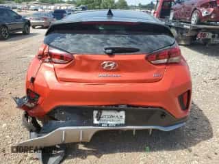 2019 Hyundai Veloster Turbo with VIN KMHTH6AB8KU004409, listed as a Copart auction lot 58116774 with 35,500 mi miles and Salvage title. Bid and sale history available at DreamBid. Image 6.