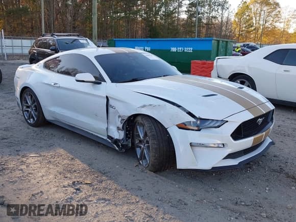 ✅ 2021 Ford Mustang GT • VIN: 1FA6P8CF6M5152528 • Lot: 41040268. Listed on IAAI with 49,739 mi. Free auction sales archive from the USA and detailed vehicle history report at DreamBid. Image 1.
