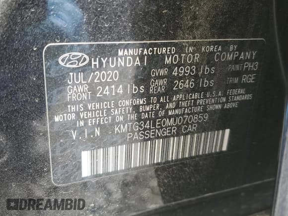 ✅ 2021 Genesis G70 3.3T • VIN: KMTG34LE0MU070859 • Lot: 49269845. Listed on Copart with 47,988 mi. Free auction sales archive from the USA and detailed vehicle history report at DreamBid. Image 12.