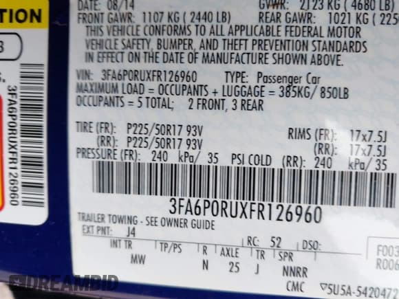 ✅ 2015 Ford Fusion Titanium Hybrid • VIN: 3FA6P0RUXFR126960 • Lot: 42420787. Wystawiony na IAAI z przebiegiem 161 114 mil. Bezpłatny archiwum sprzedaży aukcyjnych z USA i szczegółowy raport historii pojazdu na DreamBid. Zdjęcie 9.