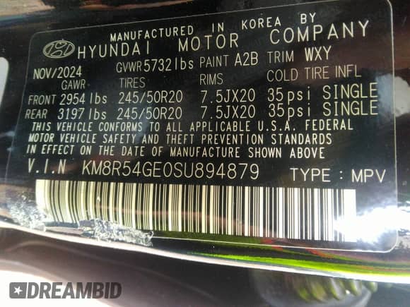 ✅ 2025 Hyundai Palisade Limited • VIN: KM8R54GE0SU894879 • Лот: 42312429. Размещён на IAAI с пробегом 791 миль миль. Получите бесплатный доступ к архиву аукционных продаж из США и посмотрите подробный отчёт об истории автомобиля на DreamBid. Изображение 9.