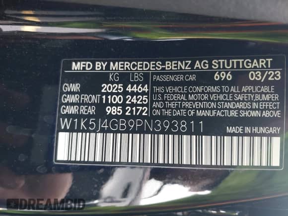 2023 Mercedes-Benz CLA 250 с VIN W1K5J4GB9PN393811, выставлен на аукционе IAAI как лот 42227792 с пробегом 31 656 миль миль и . История ставок и продаж доступна на DreamBid. Изображение 9.