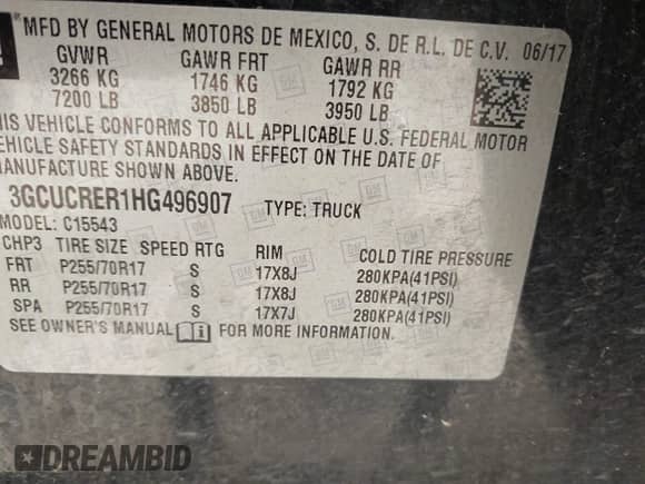 2017 Chevrolet Silverado 1500 LT с VIN 3GCUCRER1HG496907, выставлен на аукционе IAAI как лот 42440193 с пробегом 106 732 миль миль и . История ставок и продаж доступна на DreamBid. Изображение 9.