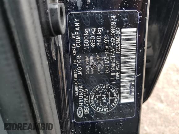 ✅ 2016 Hyundai Accent SE • VIN: KMHCT4AE8GU086971 • Лот: 77829914. Опубликован ранее на Copart с пробегом 161 429 миль. Бесплатный доступ к архиву аукционных продаж из США и подробный отчёт об истории автомобиля на DreamBid. Изображение 12.