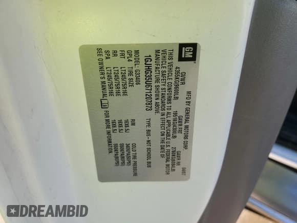 ✅ 2007 GMC Savana • VIN: 1GJHG35U671207873 • Lot: 42643485. Wystawiony na Copart z przebiegiem 263 343 mil. Bezpłatny archiwum sprzedaży aukcyjnych z USA i szczegółowy raport historii pojazdu na DreamBid. Zdjęcie 12.