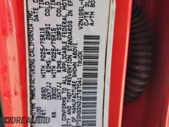 ✅ 2001 Toyota Tacoma PreRunner • VIN: 5TEGN92N31Z787041 • Lot: 93125115. Listed on Copart with 439,303 mi. Free auction sales archive from the USA and detailed vehicle history report at DreamBid. Image 12.