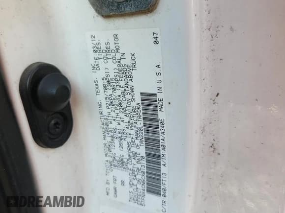 ✅ 2012 Toyota Tacoma • VIN: 5TFNX4CN6CX013170 • Lot: 69010365. Wystawiony na Copart z przebiegiem 175 706 mil. Bezpłatny archiwum sprzedaży aukcyjnych z USA i szczegółowy raport historii pojazdu na DreamBid. Zdjęcie 12.