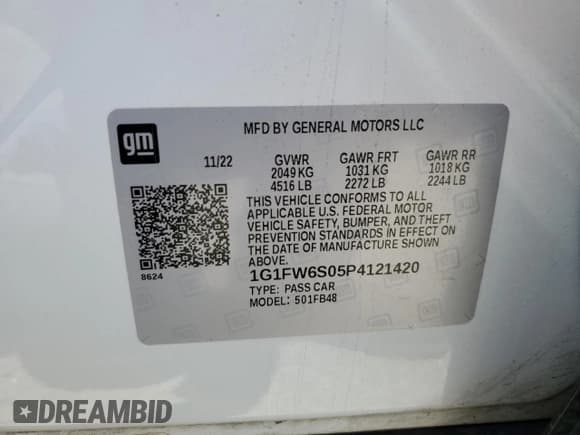 ✅ 2023 Chevrolet Bolt EV 1LT • VIN: 1G1FW6S05P4121420 • Lot: 56086884. Wystawiony na Copart z przebiegiem 80 850 mil. Bezpłatny archiwum sprzedaży aukcyjnych z USA i szczegółowy raport historii pojazdu na DreamBid. Zdjęcie 13.