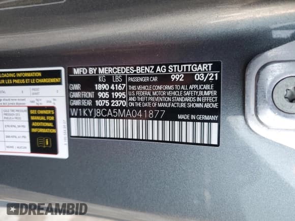 ✅ 2021 Mercedes-Benz AMG GT • VIN: W1KYJ8CA5MA041877 • Lot: 80888594. Wystawiony na Copart z przebiegiem 9 669 mil. Bezpłatny archiwum sprzedaży aukcyjnych z USA i szczegółowy raport historii pojazdu na DreamBid. Zdjęcie 12.