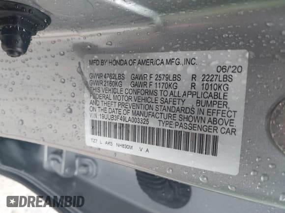 ✅ 2020 Acura TLX Technology • VIN: 19UUB3F49LA003325 • Lot: 40046774. Wystawiony na IAAI z przebiegiem 37 801 mil. Bezpłatny archiwum sprzedaży aukcyjnych z USA i szczegółowy raport historii pojazdu na DreamBid. Zdjęcie 9.