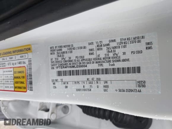 ✅ 2021 Ford Ranger XL • VIN: 1FTER4FH6MLE00004 • Lot: 41983031. Wystawiony na IAAI z przebiegiem 54 227 mil. Bezpłatny archiwum sprzedaży aukcyjnych z USA i szczegółowy raport historii pojazdu na DreamBid. Zdjęcie 9.