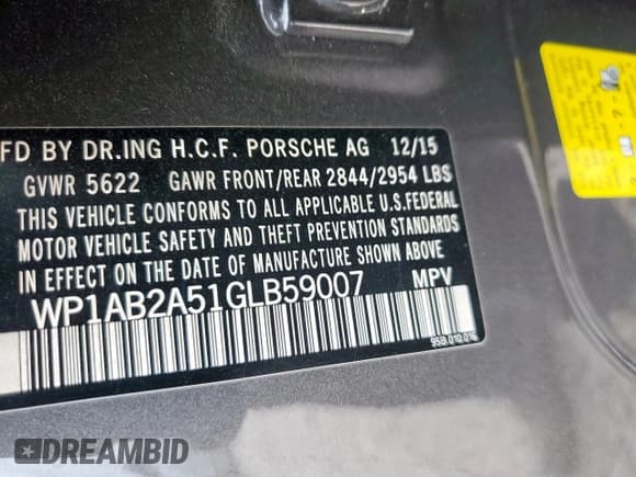 ✅ 2016 Porsche Macan S • VIN: WP1AB2A51GLB59007 • Лот: 93084305. Опубликован ранее на Copart с пробегом 68 395 миль. Бесплатный доступ к архиву аукционных продаж из США и подробный отчёт об истории автомобиля на DreamBid. Изображение 13.