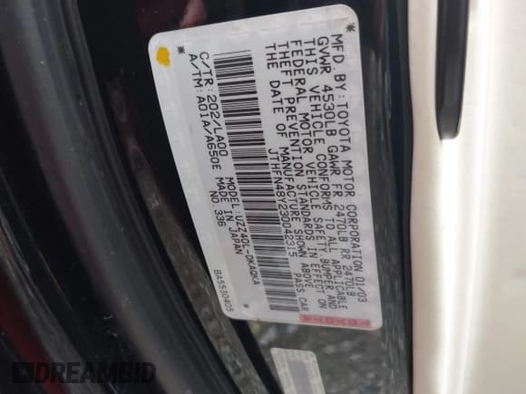 ✅ 2003 Lexus SC 430 • VIN: JTHFN48Y230042315 • Lot: 42851624. Listed on IAAI with 160,956 mi. Free auction sales archive from the USA and detailed vehicle history report at DreamBid. Image 9.