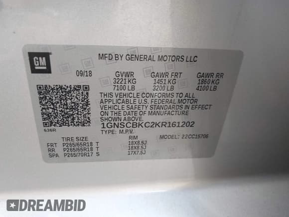 ✅ 2019 Chevrolet Tahoe LT • VIN: 1GNSCBKC2KR161202 • Лот: 43248157. Опубликован ранее на IAAI с пробегом 93 477 миль. Бесплатный доступ к архиву аукционных продаж из США и подробный отчёт об истории автомобиля на DreamBid. Изображение 9.