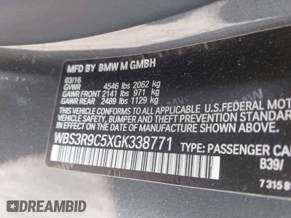 ✅ 2016 BMW M4 • VIN: WBS3R9C5XGK338771 • Lot: 43237541. Wystawiony na IAAI z przebiegiem 82 740 mil. Bezpłatny archiwum sprzedaży aukcyjnych z USA i szczegółowy raport historii pojazdu na DreamBid. Zdjęcie 9.