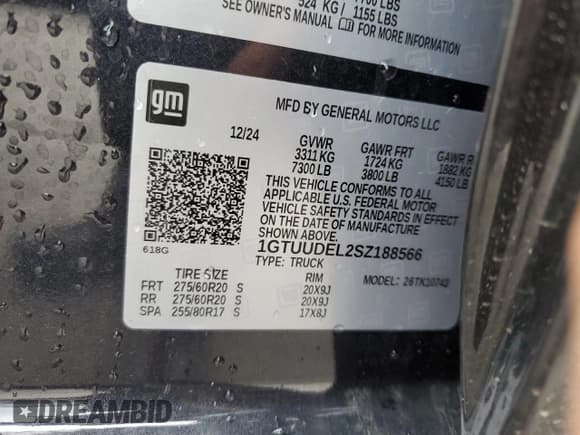 ✅ 2025 GMC Sierra 1500 SLT • VIN: 1GTUUDEL2SZ188566 • Лот: 66436235. Опубликован ранее на Copart с пробегом 7 480 миль. Бесплатный доступ к архиву аукционных продаж из США и подробный отчёт об истории автомобиля на DreamBid. Изображение 12.