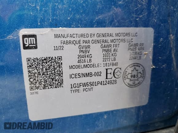 ✅ 2023 Chevrolet Bolt EV 1LT • VIN: 1G1FW6S01P4124928 • Lot: 84646674. Wystawiony na Copart z przebiegiem 34 837 mil. Bezpłatny archiwum sprzedaży aukcyjnych z USA i szczegółowy raport historii pojazdu na DreamBid. Zdjęcie 12.