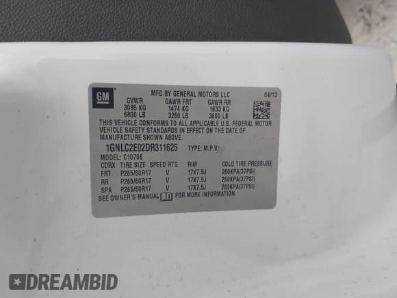 ✅ 2013 Chevrolet Tahoe Commercial • VIN: 1GNLC2E02DR311625 • Lot: 42727642. Wystawiony na IAAI z przebiegiem 158 335 mil. Bezpłatny archiwum sprzedaży aukcyjnych z USA i szczegółowy raport historii pojazdu na DreamBid. Zdjęcie 9.