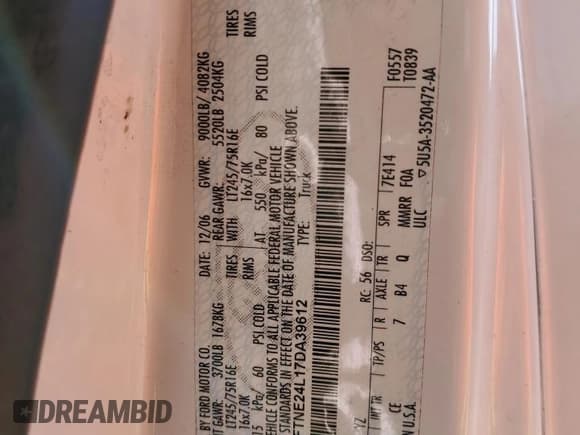 ✅ 2007 Ford Econoline Cargo Commercial • VIN: 1FTNE24L17DA39612 • Lot: 46599225. Listed on Copart with Not provided. Free auction sales archive from the USA and detailed vehicle history report at DreamBid. Image 14.