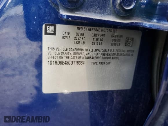 ✅ 2012 Chevrolet Volt • VIN: 1G1RD6E48CU116384 • Lot: 70930864. Wystawiony na Copart z przebiegiem 102 108 mil. Bezpłatny archiwum sprzedaży aukcyjnych z USA i szczegółowy raport historii pojazdu na DreamBid. Zdjęcie 14.