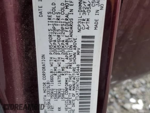 ✅ 2004 Scion xB • VIN: JTLKT334740145448 • Лот: 82768835. Опубликован ранее на Copart с пробегом 161 059 миль. Бесплатный доступ к архиву аукционных продаж из США и подробный отчёт об истории автомобиля на DreamBid. Изображение 13.