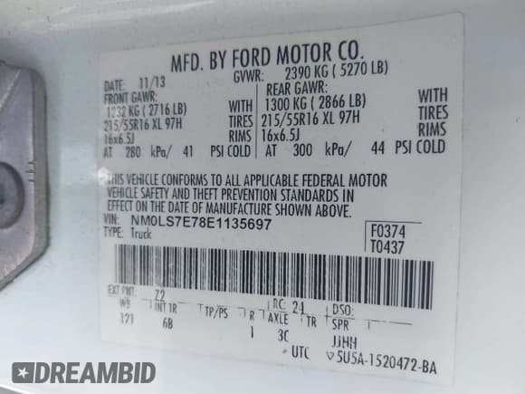 ✅ 2014 Ford Transit Connect XL • VIN: NM0LS7E78E1135697 • Лот: 43802228. Опубликован ранее на IAAI с пробегом 159 418 миль. Бесплатный доступ к архиву аукционных продаж из США и подробный отчёт об истории автомобиля на DreamBid. Изображение 9.