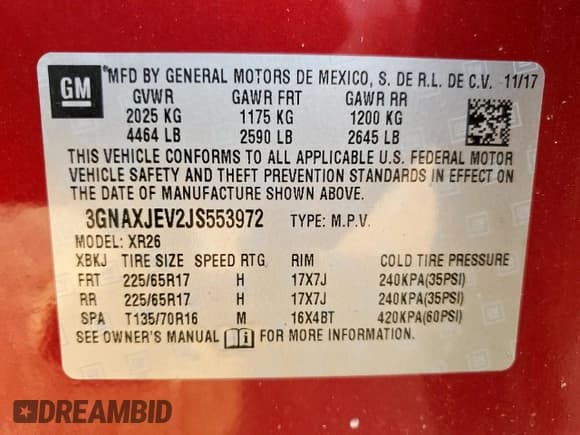 ✅ 2018 Chevrolet Equinox LT • VIN: 3GNAXJEV2JS553972 • Лот: 70191205. Опубликован ранее на Copart с пробегом 70 787 миль. Бесплатный доступ к архиву аукционных продаж из США и подробный отчёт об истории автомобиля на DreamBid. Изображение 13.