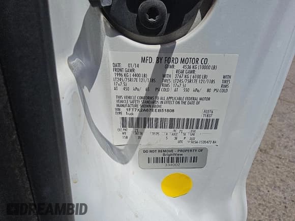 ✅ 2014 Ford F-250 XL • VIN: 1FT7X2A67EEB51808 • Lot: 64407435. Listed on Copart with 207,500 mi. Free auction sales archive from the USA and detailed vehicle history report at DreamBid. Image 12.