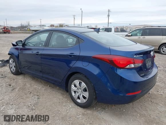✅ 2016 Hyundai Elantra SE • VIN: 5NPDH4AE8GH714886 • Lot: 43626076. Listed on IAAI with 120,902 mi. Free auction sales archive from the USA and detailed vehicle history report at DreamBid. Image 3.