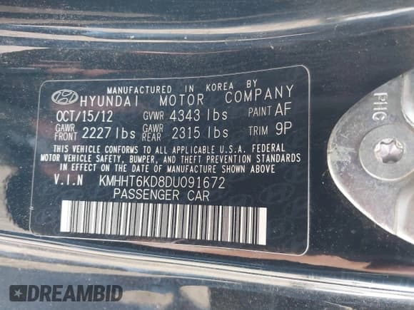 ✅ 2013 Hyundai Genesis Coupe 2.0T • VIN: KMHHT6KD8DU091672 • Lot: 42540590. Wystawiony na IAAI z przebiegiem 147 480 mil. Bezpłatny archiwum sprzedaży aukcyjnych z USA i szczegółowy raport historii pojazdu na DreamBid. Zdjęcie 9.