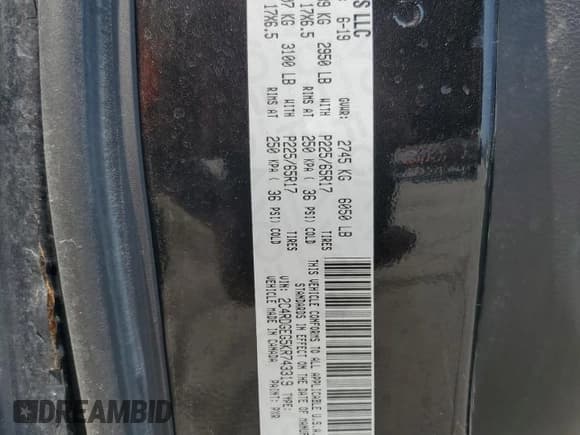 ✅ 2019 Dodge Grand Caravan GT • VIN: 2C4RDGEG5KR743319 • Лот: 71789795. Опубликован ранее на Copart с пробегом 328 050 миль. Бесплатный доступ к архиву аукционных продаж из США и подробный отчёт об истории автомобиля на DreamBid. Изображение 13.