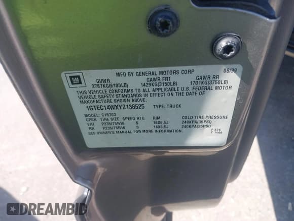 ✅ 2000 Chevrolet Suburban LS • VIN: 3GNEC16T2YG104878 • Лот: 40464441. Опубликован ранее на IAAI с пробегом 233 868 миль. Бесплатный доступ к архиву аукционных продаж из США и подробный отчёт об истории автомобиля на DreamBid. Изображение 9.