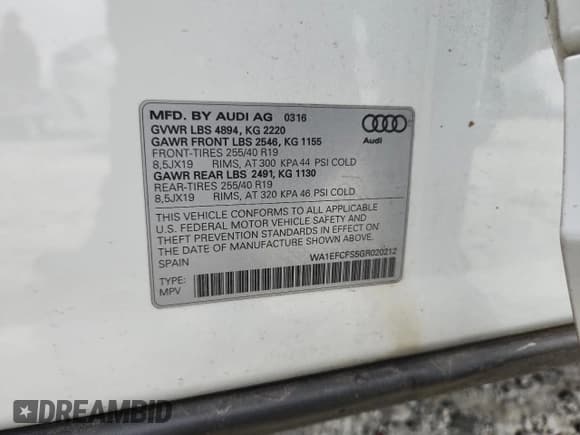 ✅ 2016 Audi Q3 Premium Plus • VIN: WA1EFCFS5GR020212 • Lot: 86122215. Listed on Copart with 142,245 mi. Free auction sales archive from the USA and detailed vehicle history report at DreamBid. Image 13.
