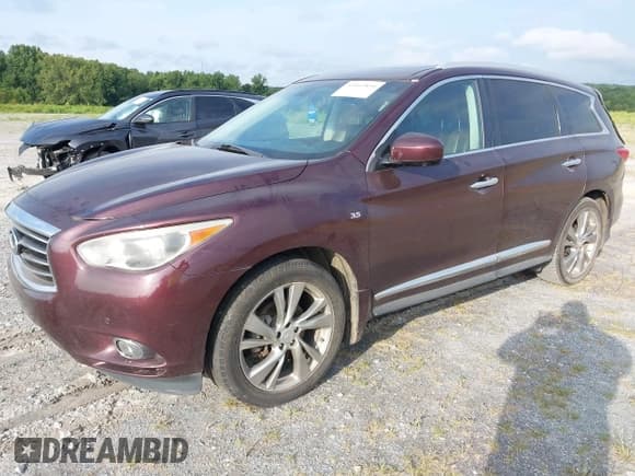 ✅ 2014 Infiniti QX60 • VIN: 5N1AL0MN6EC502322 • Lot: 43043894. Listed on IAAI with 163,906 mi. Free auction sales archive from the USA and detailed vehicle history report at DreamBid. Image 2.