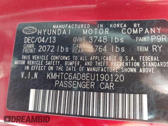 ✅ 2014 Hyundai Veloster • VIN: KMHTC6AD8EU190120 • Lot: 43533713. Wystawiony na IAAI z przebiegiem 98 893 mil. Bezpłatny archiwum sprzedaży aukcyjnych z USA i szczegółowy raport historii pojazdu na DreamBid. Zdjęcie 9.