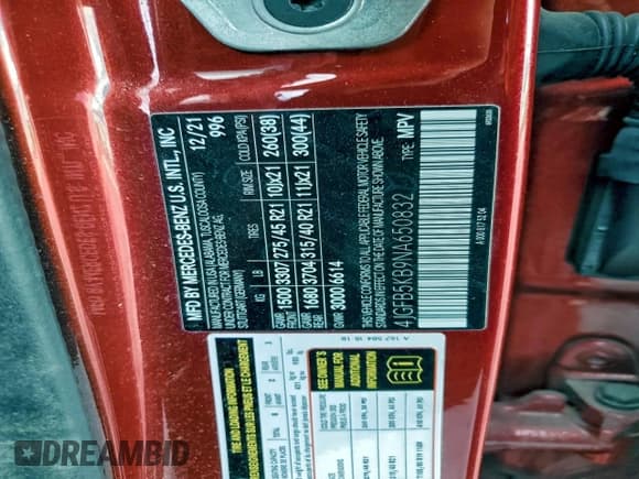 ✅ 2022 Mercedes-Benz GLE 450 • VIN: 4JGFB5KB9NA650832 • Лот: 94377985. Опубликован ранее на Copart с пробегом 47 999 миль. Бесплатный доступ к архиву аукционных продаж из США и подробный отчёт об истории автомобиля на DreamBid. Изображение 14.