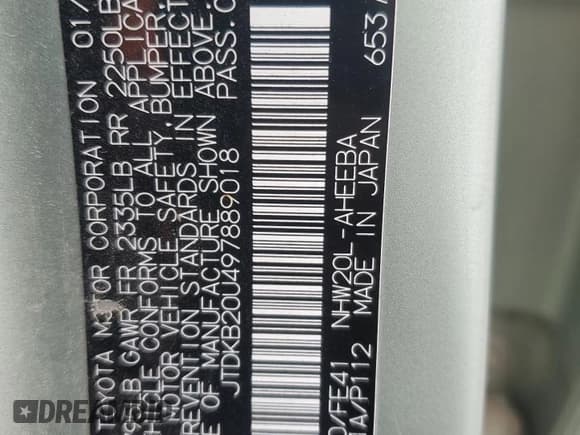 ✅ 2009 Toyota Prius • VIN: JTDKB20U497889018 • Lot: 82738125. Wystawiony na Copart z przebiegiem 188 395 mil. Bezpłatny archiwum sprzedaży aukcyjnych z USA i szczegółowy raport historii pojazdu na DreamBid. Zdjęcie 12.